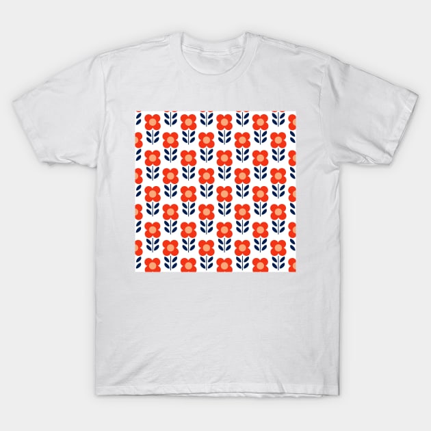 Retro Daisy Pattern T-Shirt by KathrinLegg